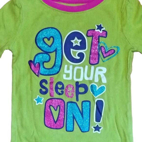 Garanimals Sleep Tight Pink Green Striped Pajamas Toddler 4T Get Your Sleep On - Picture 3 of 7
